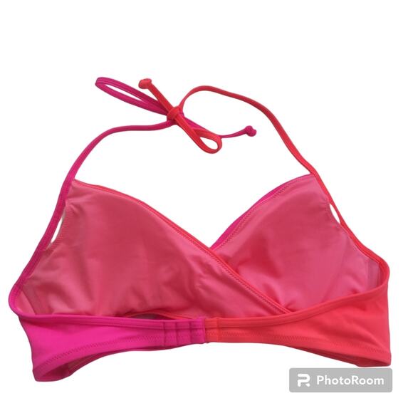 Pink Victoria’s Secret Body Wrap Bikini Top Color Block Size M - Picture 3 of 6